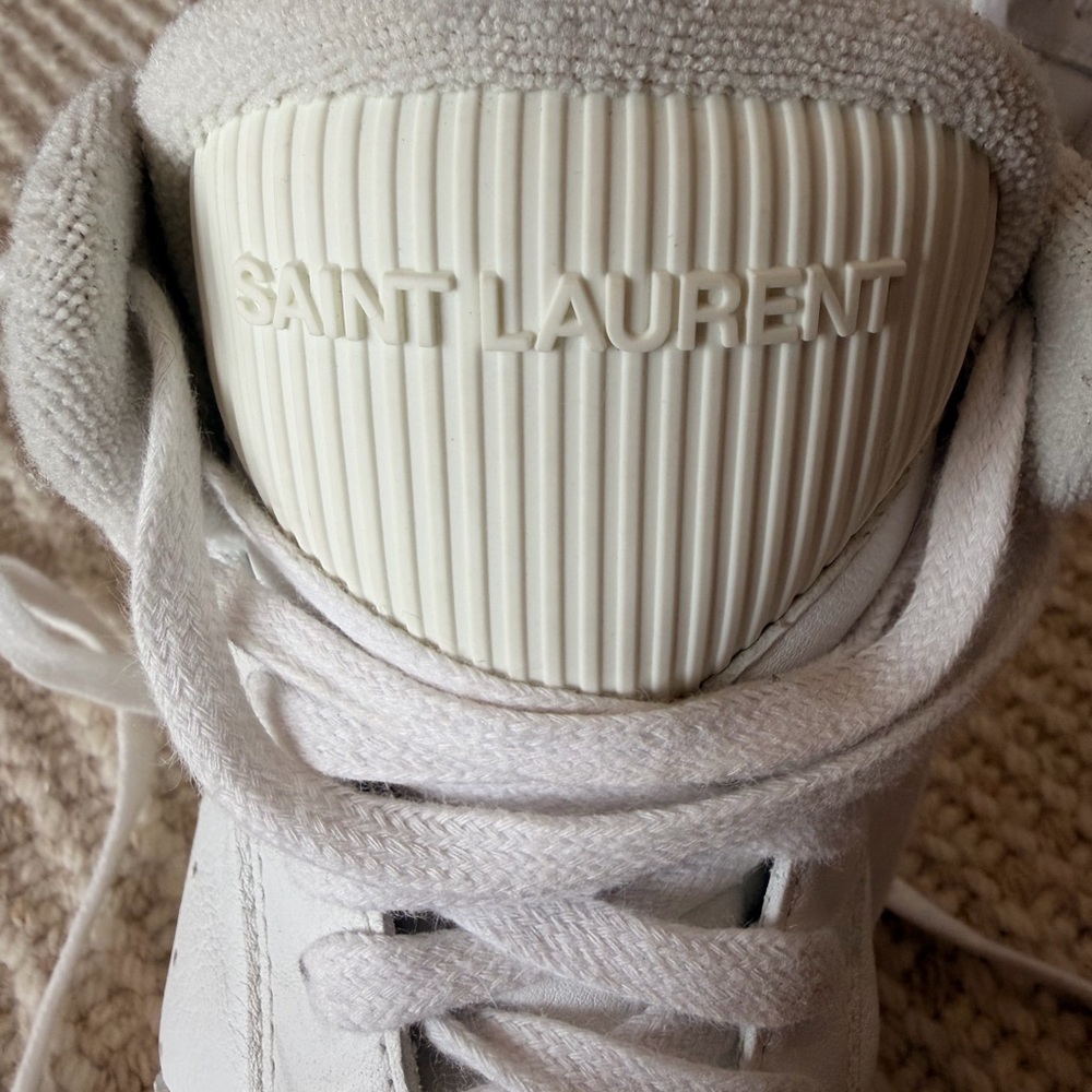 Saint Laurent White High-Top Sneakers